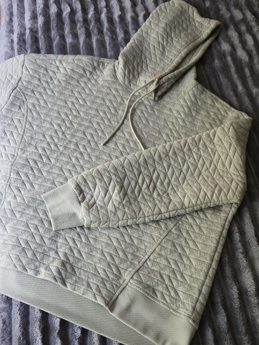 RBX Light Gray Green Quilted Pullover Hoodie
